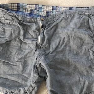 Men's Blue / blue plaid reversible Casual Shorts